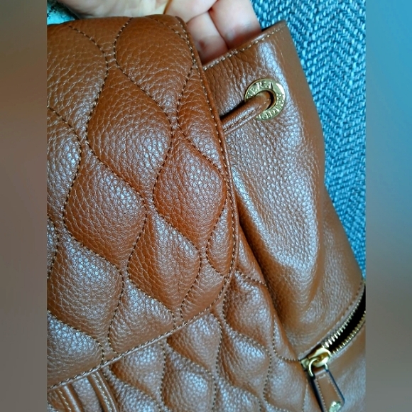 NWOT Vera Bradley Quilted Leather Backpack - Picture 4 of 4